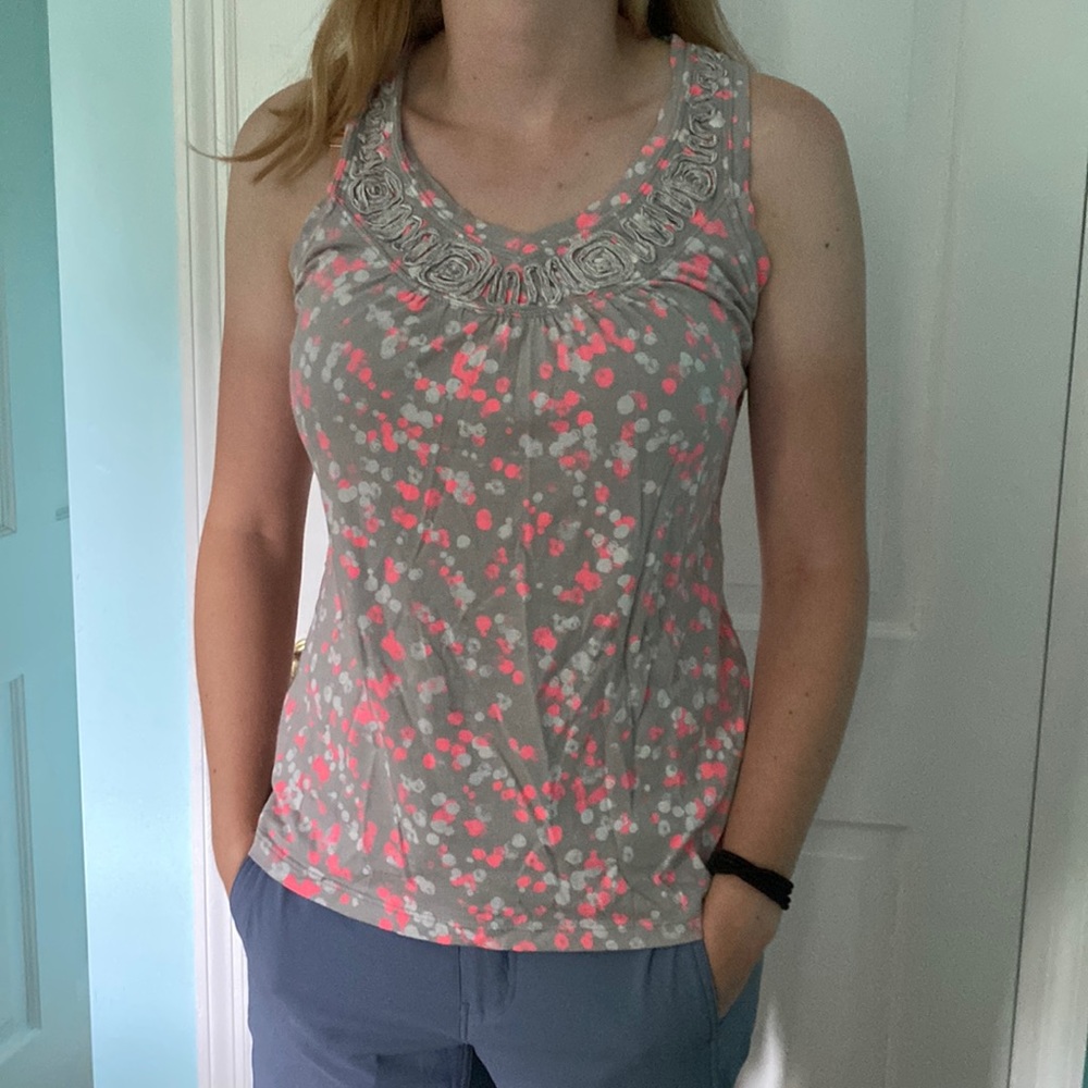 DKNY Jeans S Tank in Gray and Pink